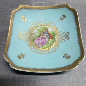Vintage Lefton China Hand Painted Trinket Dish 5"x5"